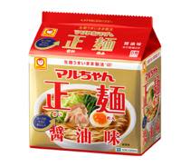 マルちゃん正麺　醤油味５Ｐ写真