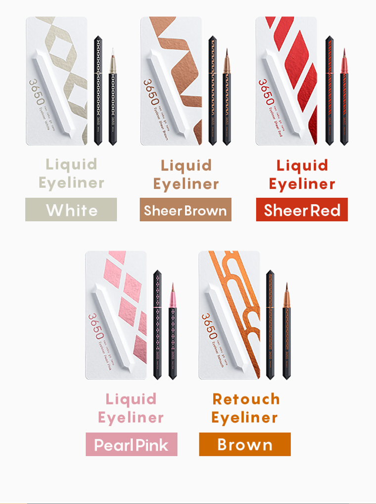 Liquid Eyeliner[White]/Liquid Eyeliner[Sheer Brown]/Liquid Eyeliner[Sheer Red]/Liquid Eyeliner[Pearl Pink]/Liquid Eyeliner[Brown]