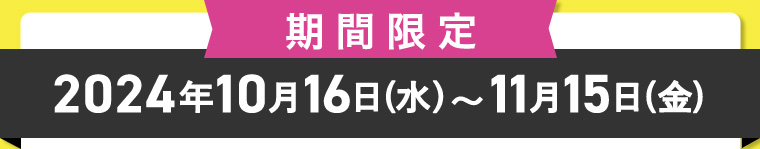 期間限定 2024年10月16日(水)~11月15日(金)