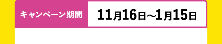 キャンペーン期間11月16日〜1月15日