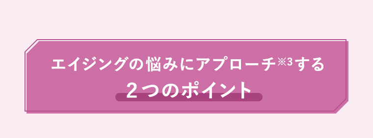 エイジングの悩みにアプローチ※3する２つのポイント