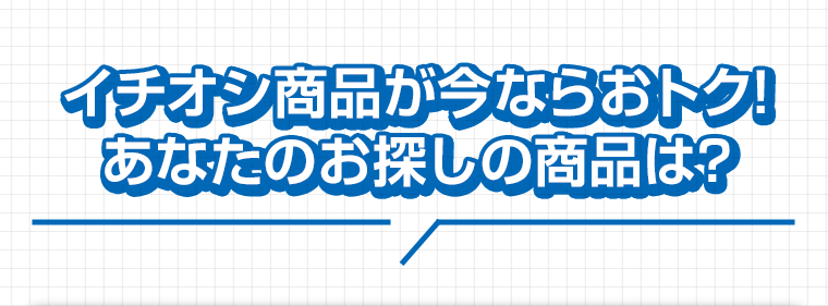 イチオシ商品が今ならおトク！あなたのお探しの商品は？