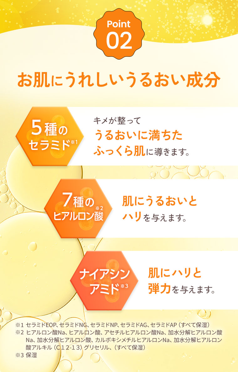 Point 02 お肌にうれしいうるおい成分