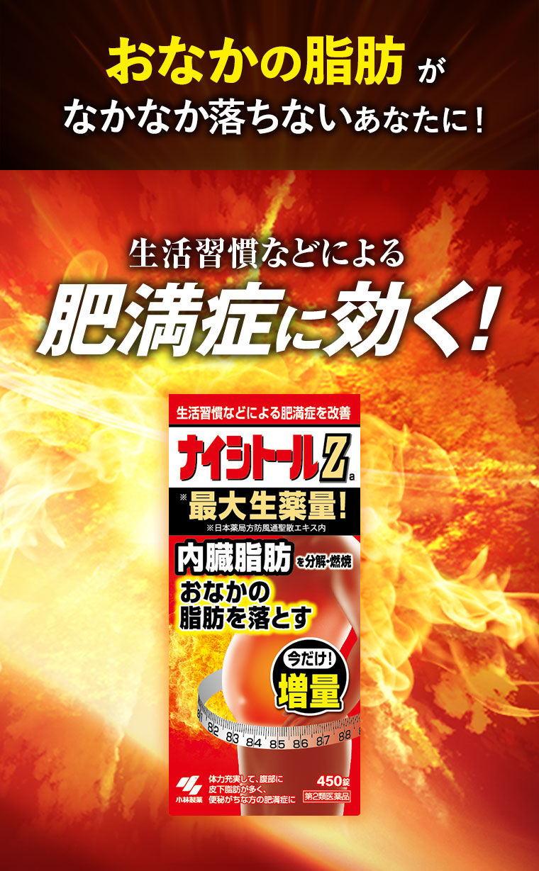 おなかの脂肪がなかなか落ちないあなたに！生活習慣などによる肥満症に効く！