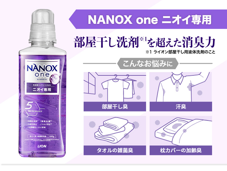 NANOX one ニオイ専用 部屋干し洗剤を超えた消臭力