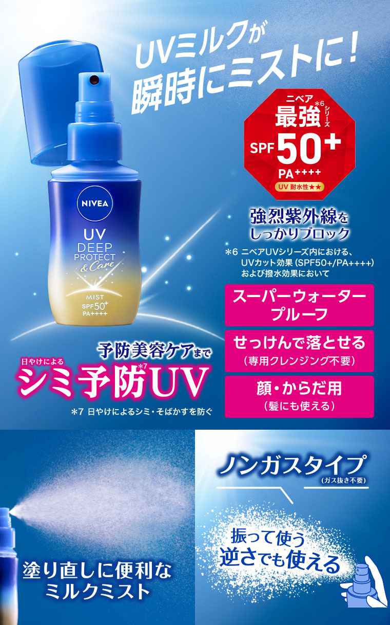 UVミルクが瞬時にミストに！