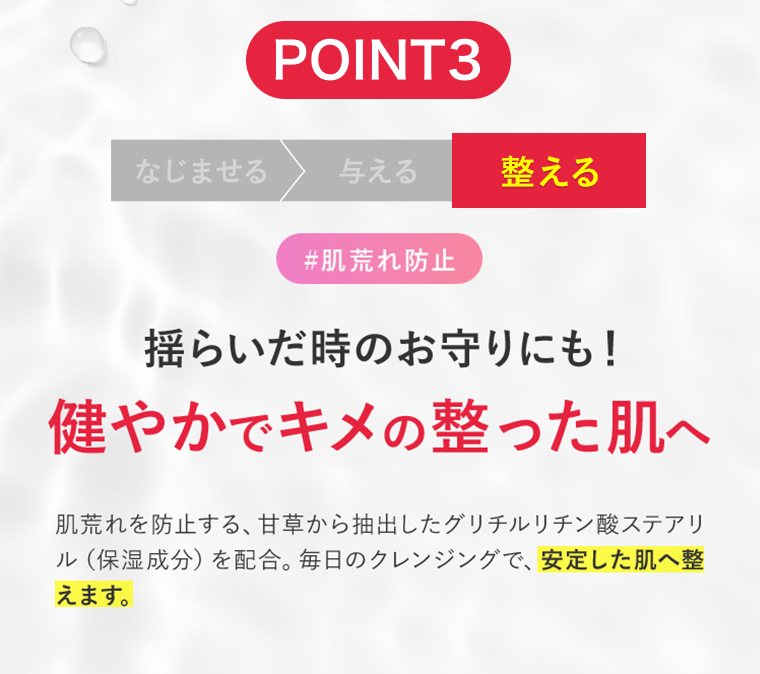 POINT3　健やかでキメの整った肌へ