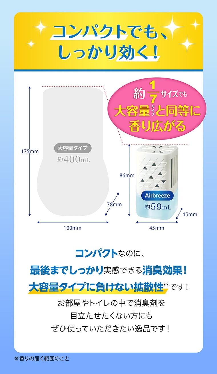 コンパクトでも、しっかり効く！消臭元Airbreeze